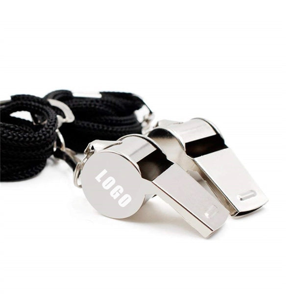 Stainless Steel Whistle With Lanyard