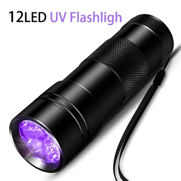 Black Light UV Flashlight 12 LED Urine Detector