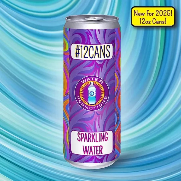 12oz. Sparkling water in slim recyclable aluminum can
