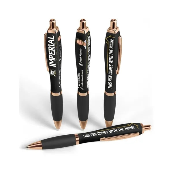 Union Printed - Rose Gold Eco Squared Satin Soft Gel Pen