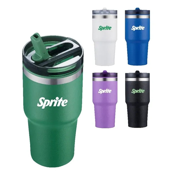 Union Printed - 20 oz. Double Wall Tumbler w/ Built-In Straw