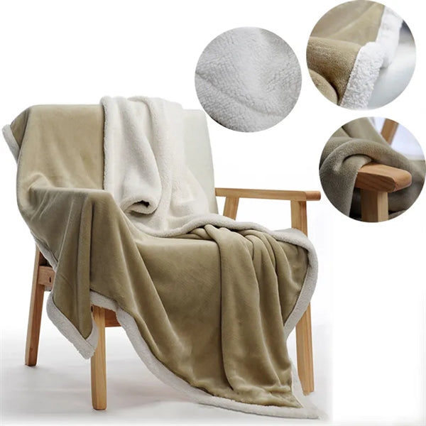 Reversible Soft Thick Warm Plush Throw Fuzzy Blanket