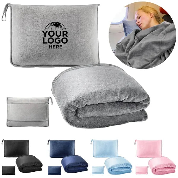 2 in 1 Solf  Travel Airplane Blanket and Pillow