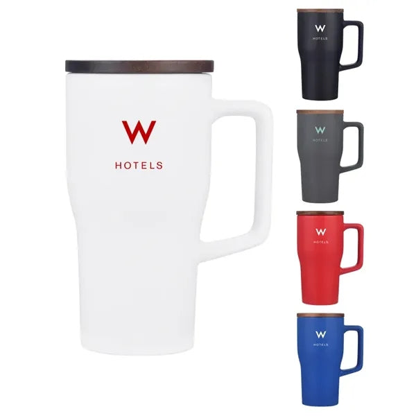 Union Printed - 18 Oz. Ceramic Mug w/ Wood Lid