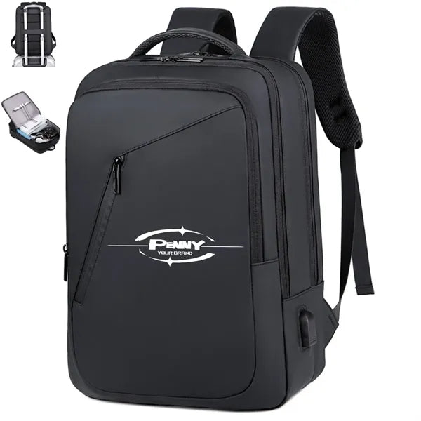Multi-Pockets Business Travel Laptop Backpack with USB Port
