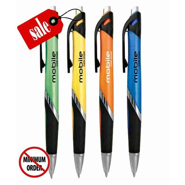 Closeout "Cardinal" Clicker Pen with Rubber Grip -No Minimum
