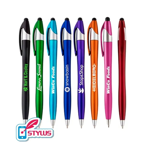 Union Printed, Metallic Colored "Slick" Stylus Twist Pen