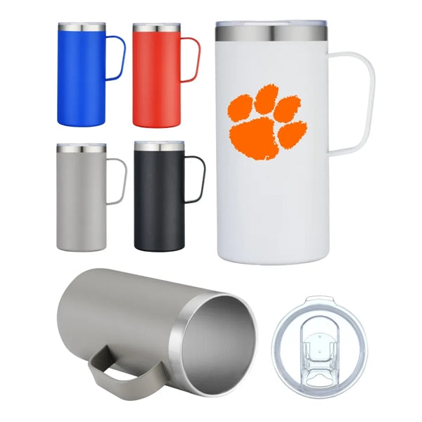 20oz Large Vacuum Camp Mug - Double Wall Stainless Steel