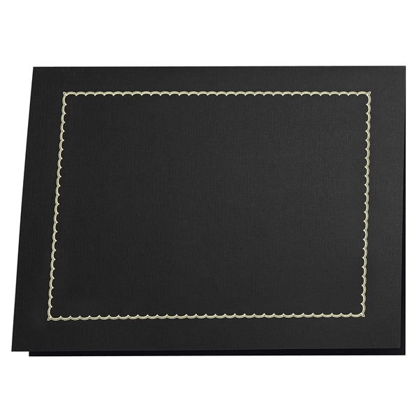 St. James® Certificate Folder, Gold Foil, Black, 83464