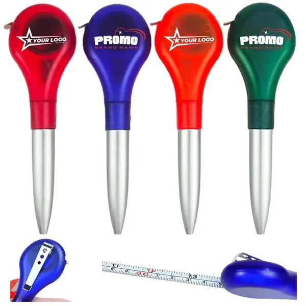 2 In 1 Retractable Tape Measure Ruler Writing Ballpoint Pen
