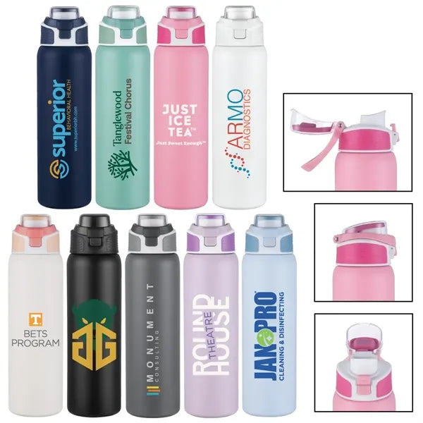 28 oz. PopSip Vacuum Insulated Water Bottle w/Sipper Lid
